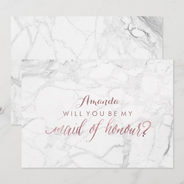 PixDezines Rose Gold Will You Be My Maid.. Invitation (Front/Back)