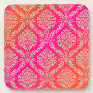 PixDezines Rosette Damask/DIY background colour Coaster