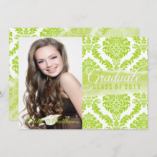 PixDezines rosette damask/graduation/photo Invitation