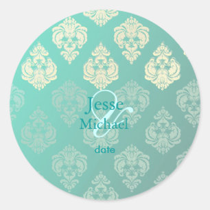PixDezines Rossellini Damask, wedding stickers