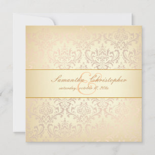 PixDezines Rossi Damask, Champagne Invitation