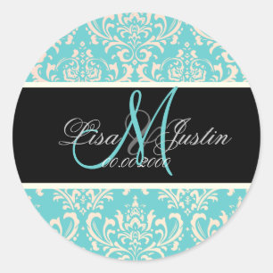 PixDezines Rossi Damask,  custom color!!!! Classic Round Sticker