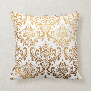 PixDezines Rossi Damask/Faux Gold Cushion