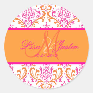 PixDezines Rossi Damask,  monogram stickers