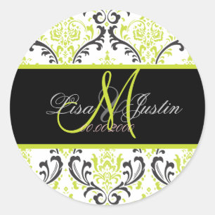 PixDezines Rossi Damask,  monogram stickers