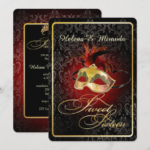 PixDezines Rossi Sweet 16 Masquerade/DIY colour!! Invitation