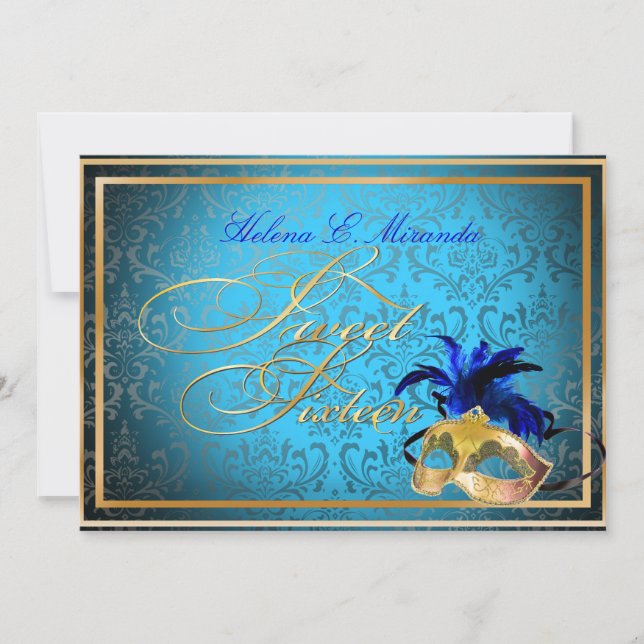 PixDezines Rossi Sweet 16 Masquerade/DIY colour!! Invitation (Front)