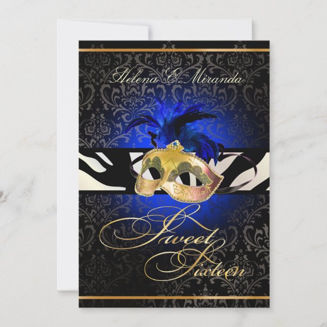 PixDezines Rossi Sweet 16 Masquerade/DIY colour!! Invitation (Front)