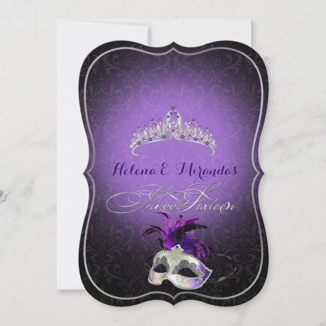 PixDezines Rossi Sweet 16 Masquerade/DIY colour!! Invitation (Front)