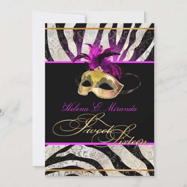 PixDezines Rossi Sweet 16 Masquerade/DIY colour!! Invitation (Front)