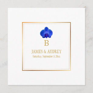 PixDezines Royal Blue Orchids/phalaenopsis Invitation