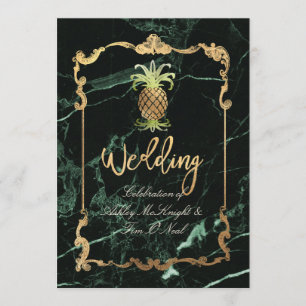 PixDezines Royal Hawaiian Pineapple/Marble Invitation