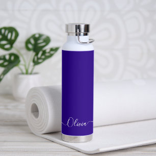 PixDezines Royal Purple DIY Colour Monogram Water Bottle