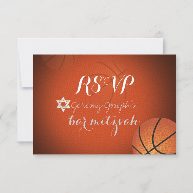 PixDezines RSVP Basketball Bar Mitzvah ✡ (Front)