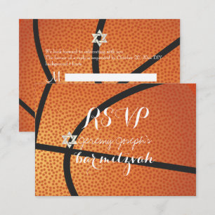 PixDezines RSVP Basketball Bar Mitzvah ✡ Invitation