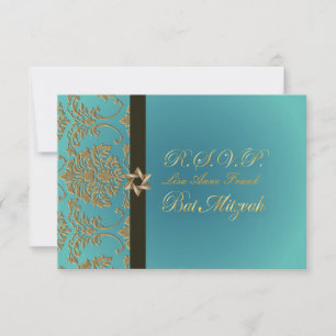 PixDezines rsvp bat mitzvah+faux gold damask