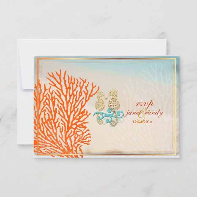 PixDezines rsvp beach+seahorse, beach party (Front)