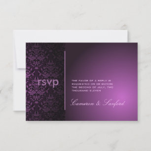 PixDezines RSVP Bijoux Damask/plum Card