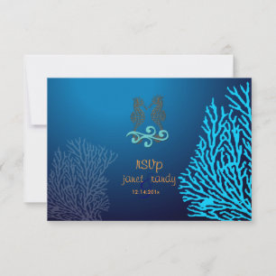 PixDezines rsvp Blue Coral+Seahorse, beach party