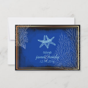 PixDezines rsvp blue starfish+coral/diy colour