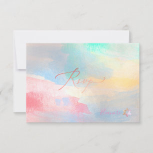 PixDezines RSVP Brushed Watercolor Bat Mitzvah ✡