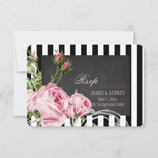 PixDezines rsvp chalkboard+vintage roses+swirls (Front)