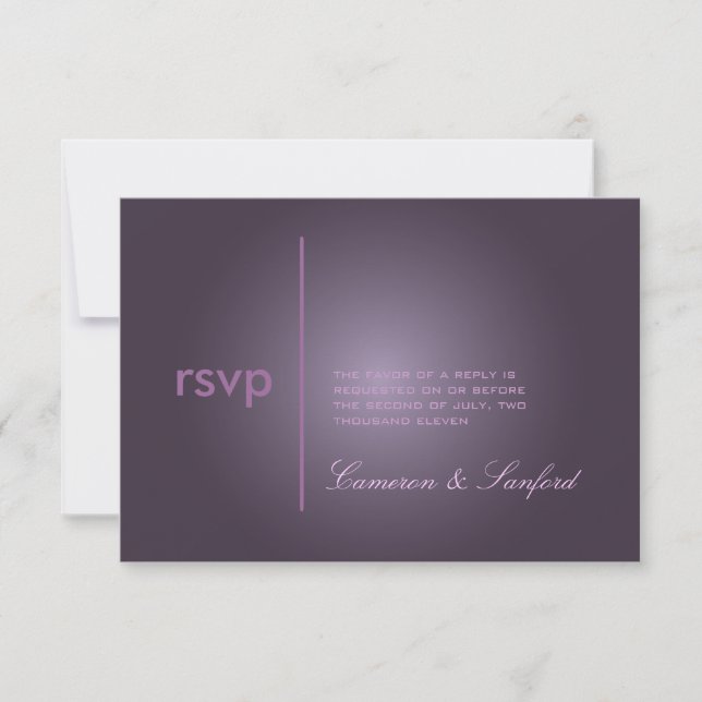 PixDezines RSVP Contemporary + classy/plum Card (Front)