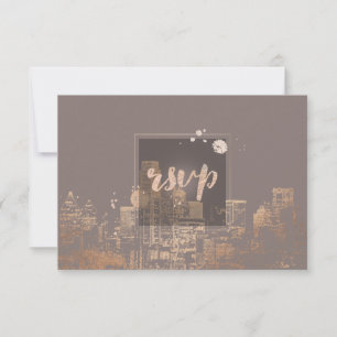 PixDezines RSVP Dallas Skyline/Pink Gold/DIY colou Card