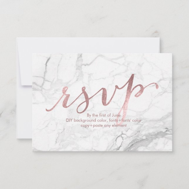 PixDezines RSVP Dazzled/Faux Rose Gold/Marble (Front)