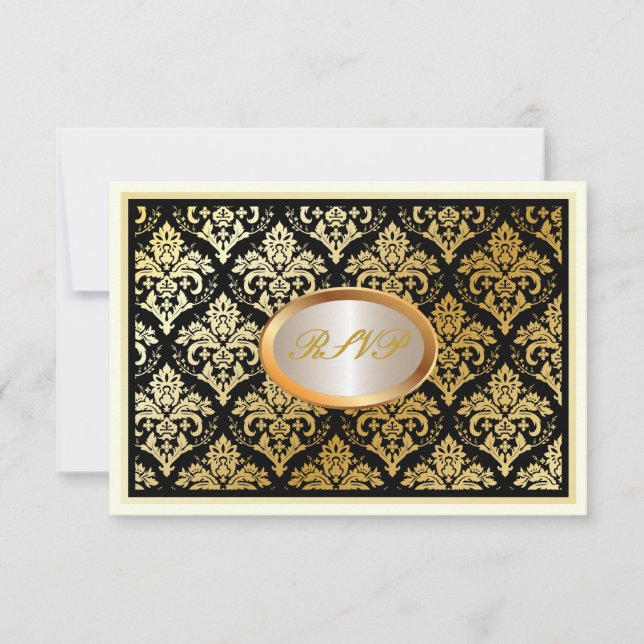 PixDezines rsvp faux gold jolie damask/diy (Front)