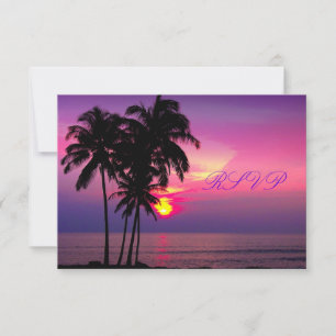 PixDezines rsvp Hawaiian Sunset Beach Scence Card