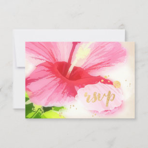 PixDezines rsvp hibiscus/luau/faux parchment