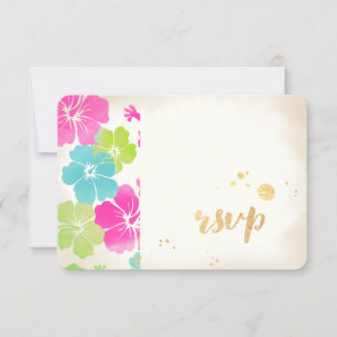 PixDezines rsvp hibiscus/luau/faux parchment