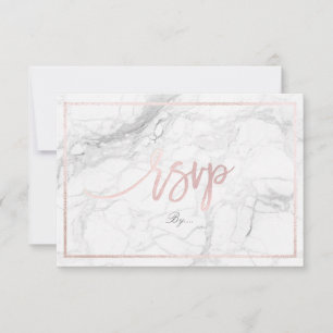 PixDezines RSVP Marble/Blush Pink Card