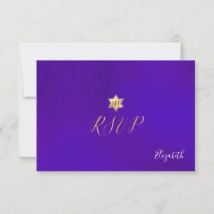PixDezines RSVP minimalist ultra violet Mitzvah ✡