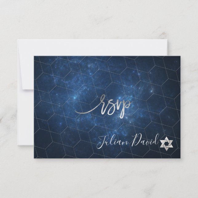 PixDezines RSVP Nebula Galaxy Space Bar Mitzvah ✡ (Front)