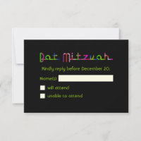 PixDezines Rsvp Neon Lights/Vegas/Bat Mitzvah