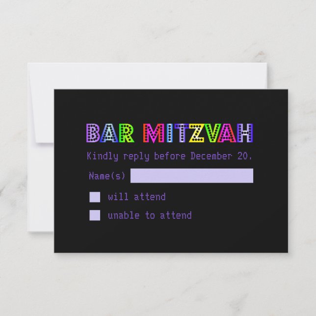PixDezines RSVP Neon Sign Bar Mitzvah (Front)