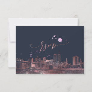 PixDezines RSVP NYC Skyline/Faux Rose Gold