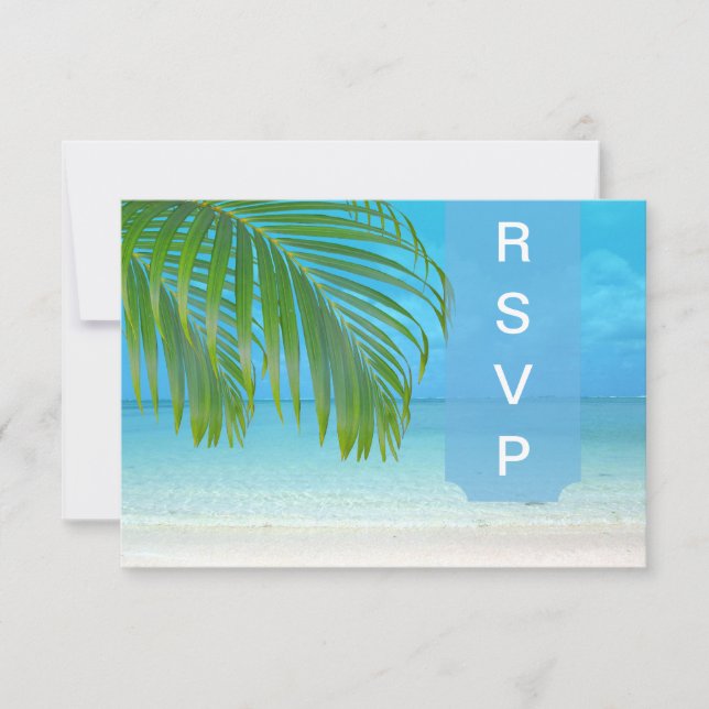 PixDezines rsvp Palm fronds/beach Card (Front)