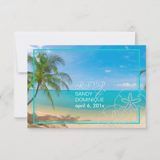 PixDezines rsvp paradise/Tropical+beach+palm trees (Front)
