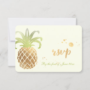 PixDezines rsvp Pineapples/Gold Brush Strokes