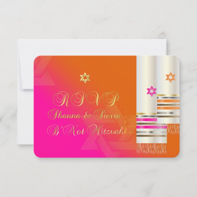 PixDezines RSVP Pink/Orange B'not mitzvah (Front)