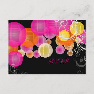 PixDezines rsvp pink/orange/yellow lanterns Card