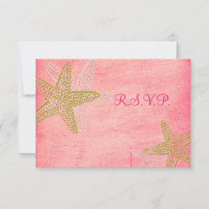PixDezines RSVP, PINK STARFISH for 5x7 RSVP Card