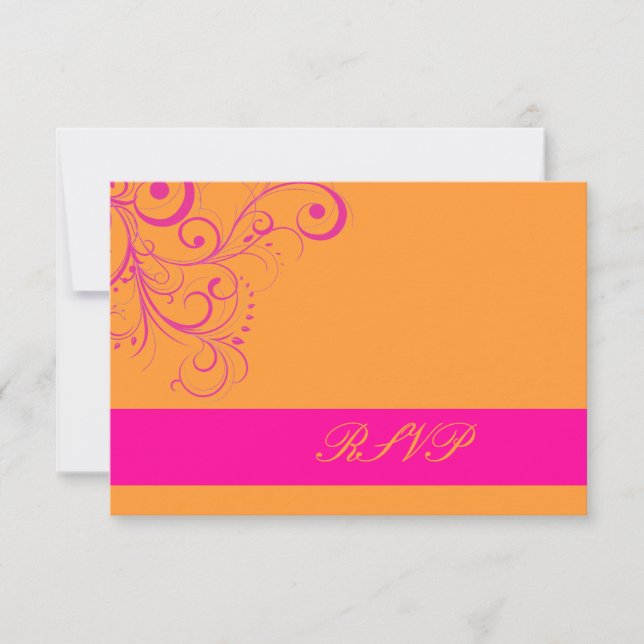 PixDezines rsvp Pink Swirls/DIY background colour! Card (Front)