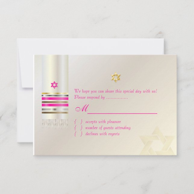 PixDezines RSVP Pink Tallit Bat Mitzvah (Front)