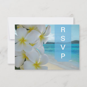 PixDezines RSVP PLUMERIA LEI/BEACH Card