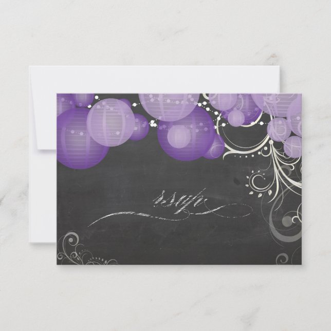PixDezines rsvp purple lanterns+chalkboard (Front)