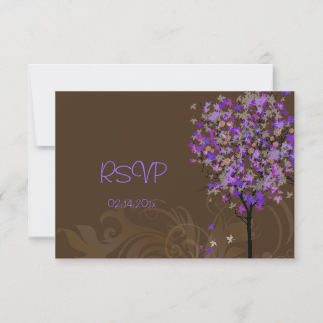 PixDezines rsvp retro violet maple trees (Front)